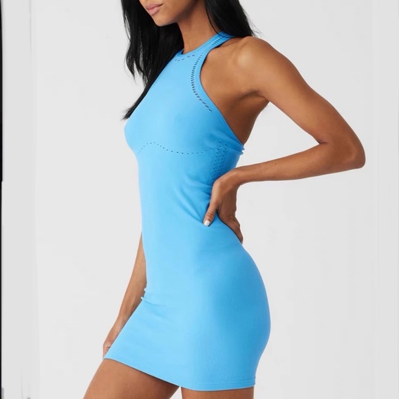 ALO Yoga Dresses & Skirts - ALO Yoga Sky Blue Racerback Bodycon Dress